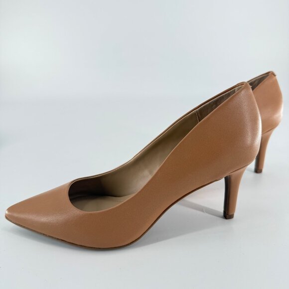 Alfani Step N Flex Womens Pointed-Toe Heels Size 7M Caramel Tan Faux Leather Com - Picture 7 of 11